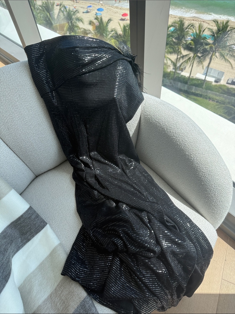 Black Sequin Strapless Maxi Dress